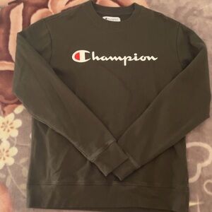 Champion Men's Dark Green Crewneck Sweater